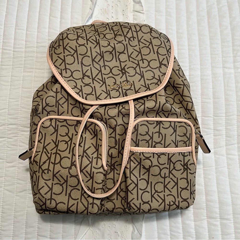 New Calvin Klein Hudson Monogram Backpack - Brown